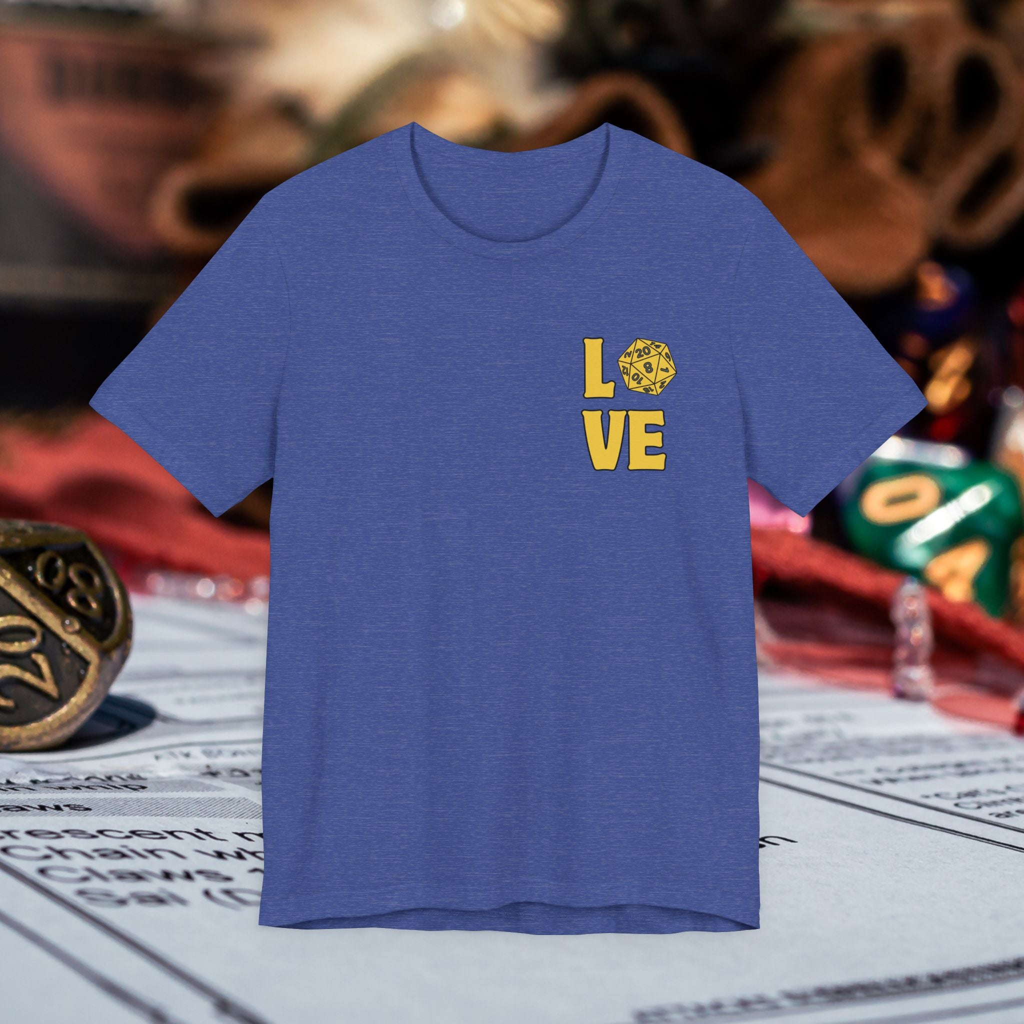 Love D20 T-Shirt — RPG Gamer Dice Love Tee