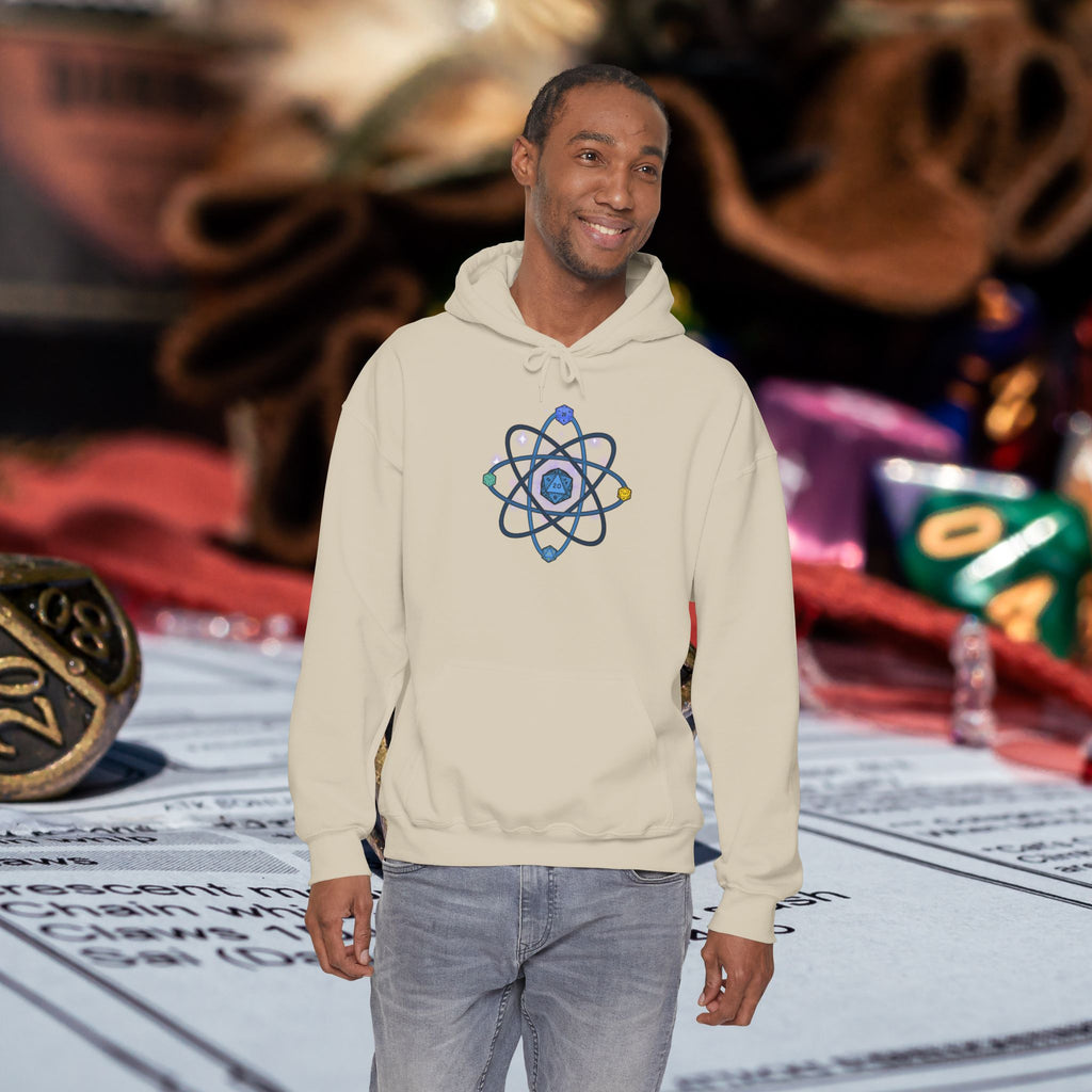 D20 Atom Symbol Hoodie — Geeky D20 RPG Gamer Pullover