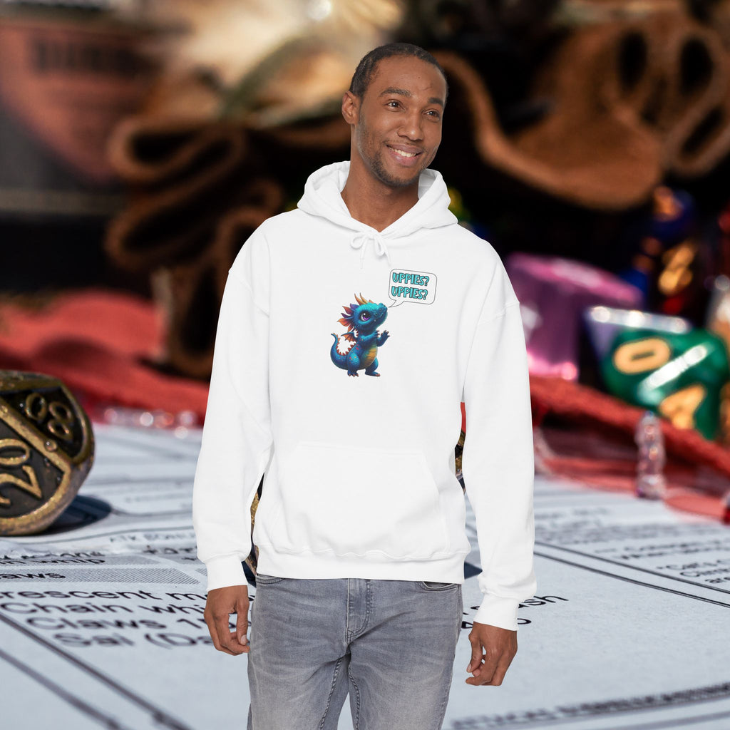 Dragon Dice Hoodie — Cute Blue Dragon UPPIES Gaming Hoodie