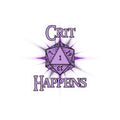 Crit Happens D20 Dice Sticker — Purple RPG Gaming Kiss-Cut Sticker