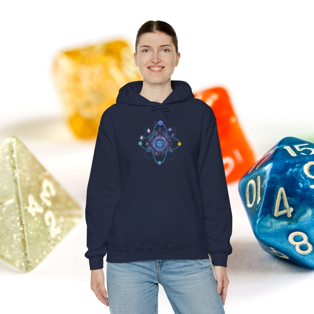 D20 Atom Symbol Hoodie — Geeky D20 RPG Gamer Pullover