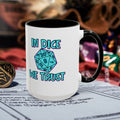 D20 Coffee Mug — "In Dice We Trust" Gamer RPG Dice Mug (15oz Accent)
