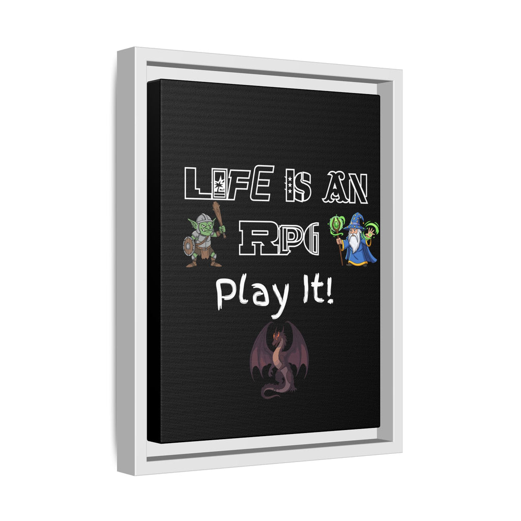 Life Is an RPG Framed Canvas Print – Rpg Gaming Wall Art