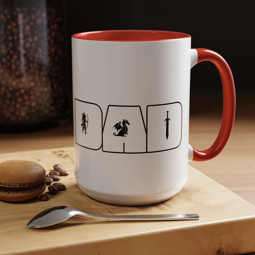 RPG Dad Icon Accent Coffee Mug — Dad Tabletop Gaming 15oz