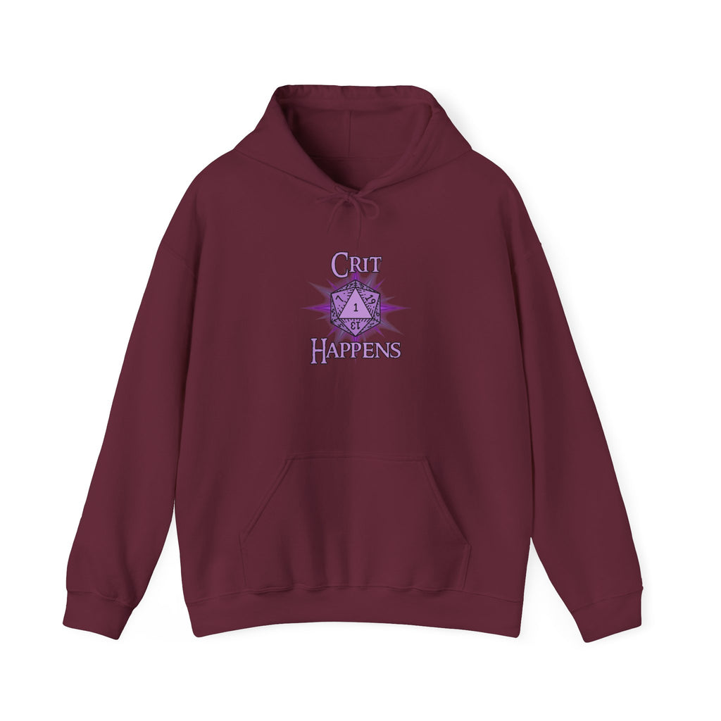 Crit Happens Hoodie — Funny D20 Dice RPG Gaming Sweatshirt