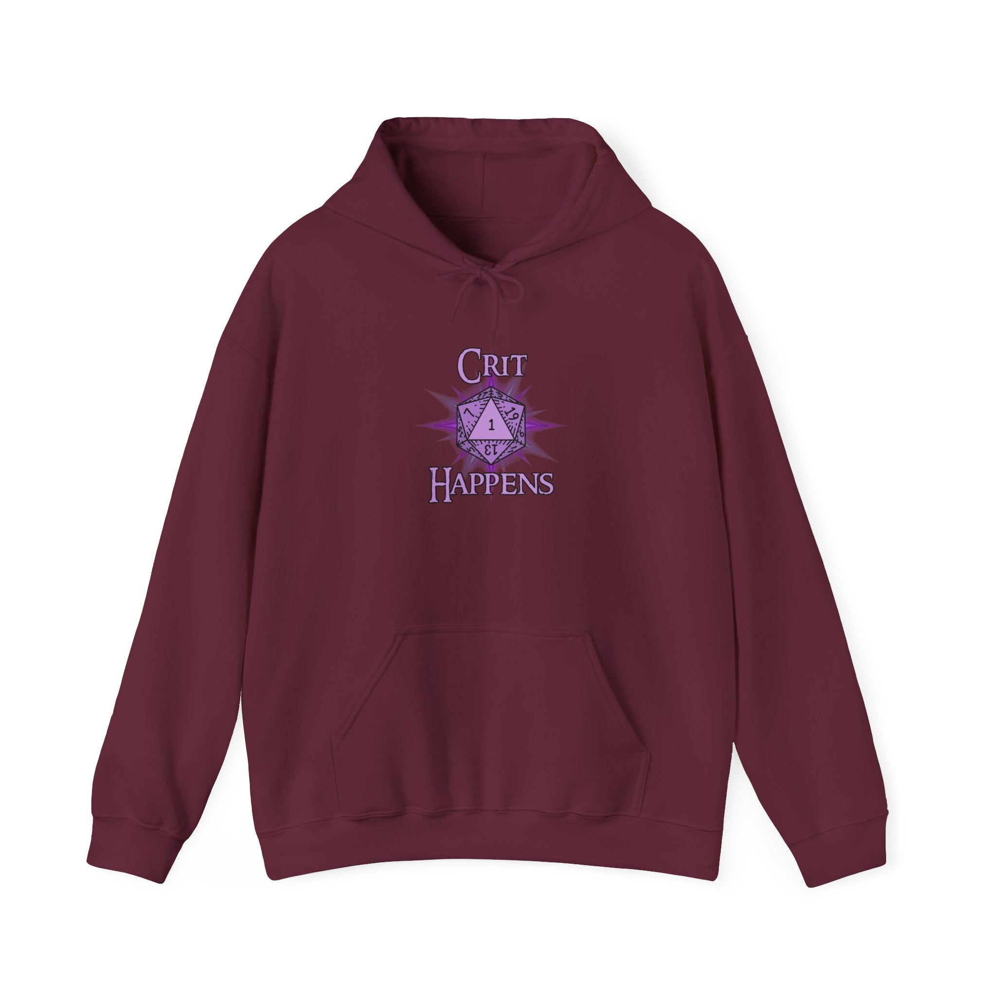 Crit Happens Hoodie — Funny D20 Dice RPG Gaming Sweatshirt