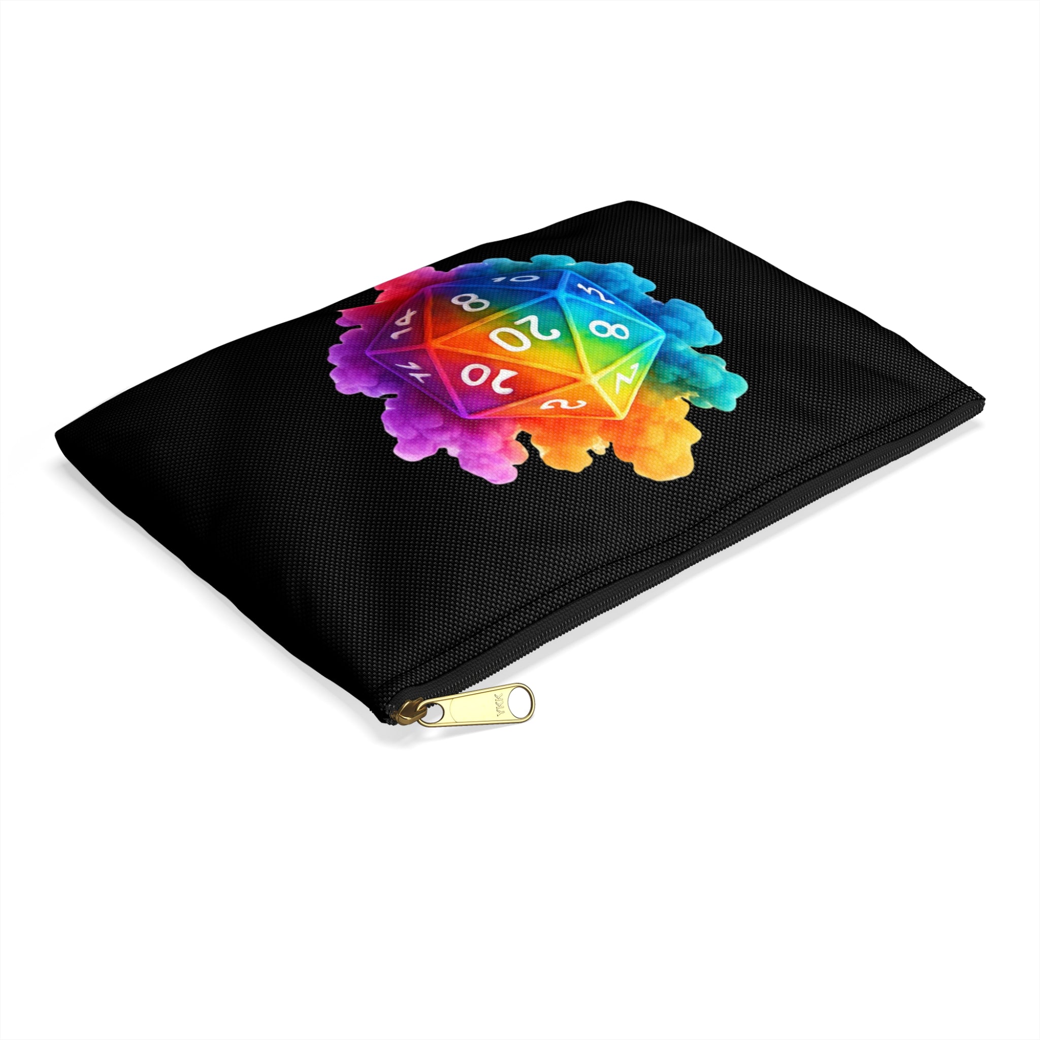 Rainbow D20 Dice Accessory Pouch — RPG Dice Bag, Colorful Tabletop Gaming Gear
