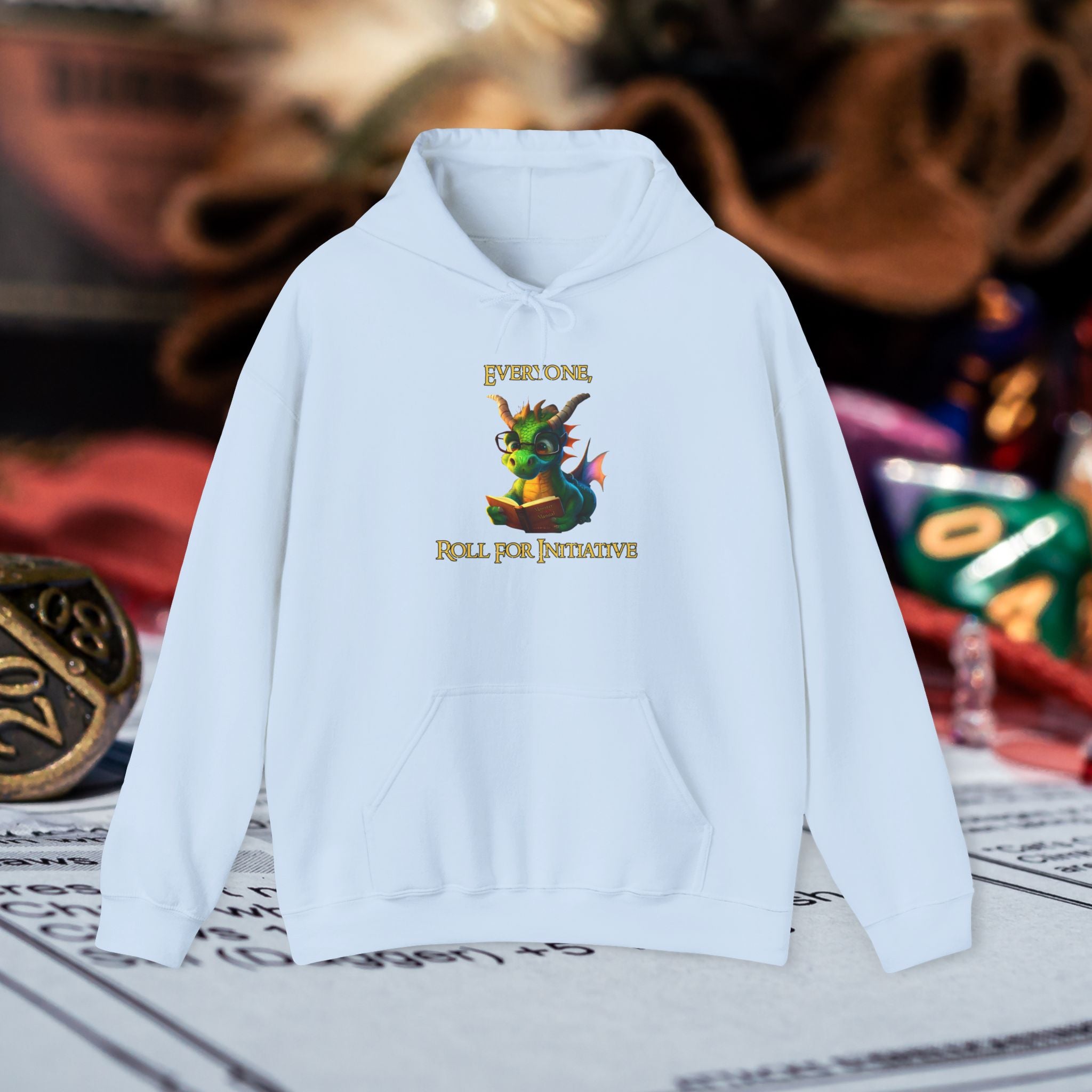 Hoodie — “Everyone Roll for Initiative” Fantasy RPG Dragon Hoodie
