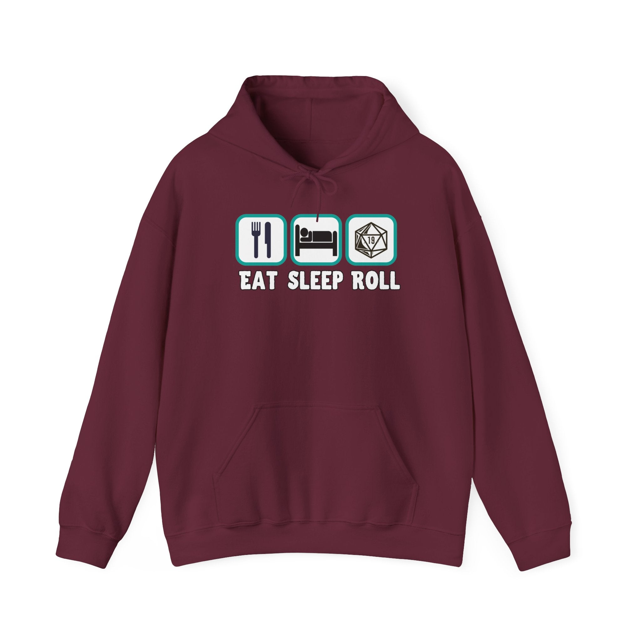Hoodie — "Eat Sleep Roll" Dice & RPG Gamer Hooded Sweatshirt