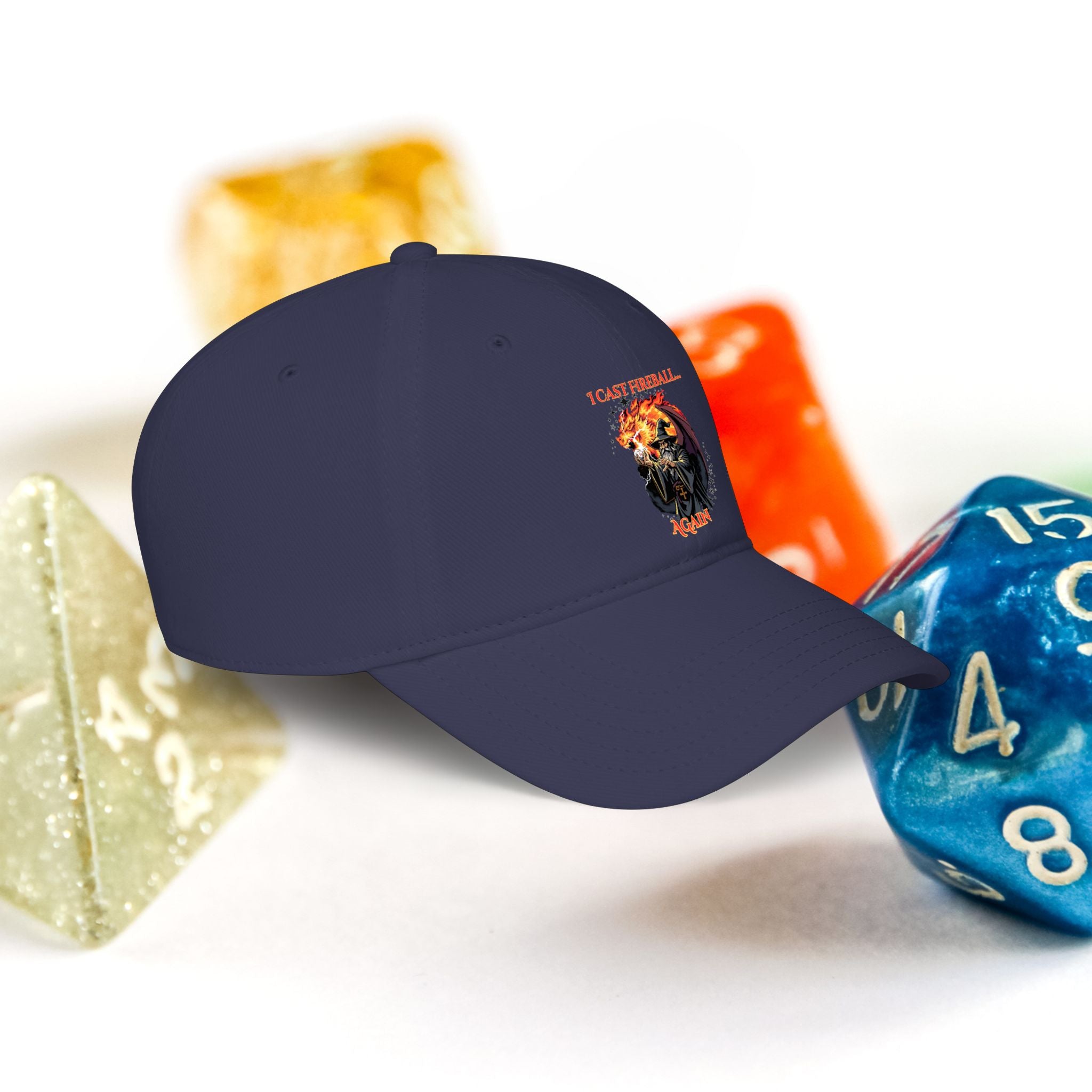 Low Profile Baseball Cap — 'I Cast Fireball... Again' Dungeons & Dragons Dragon Gaming Hat