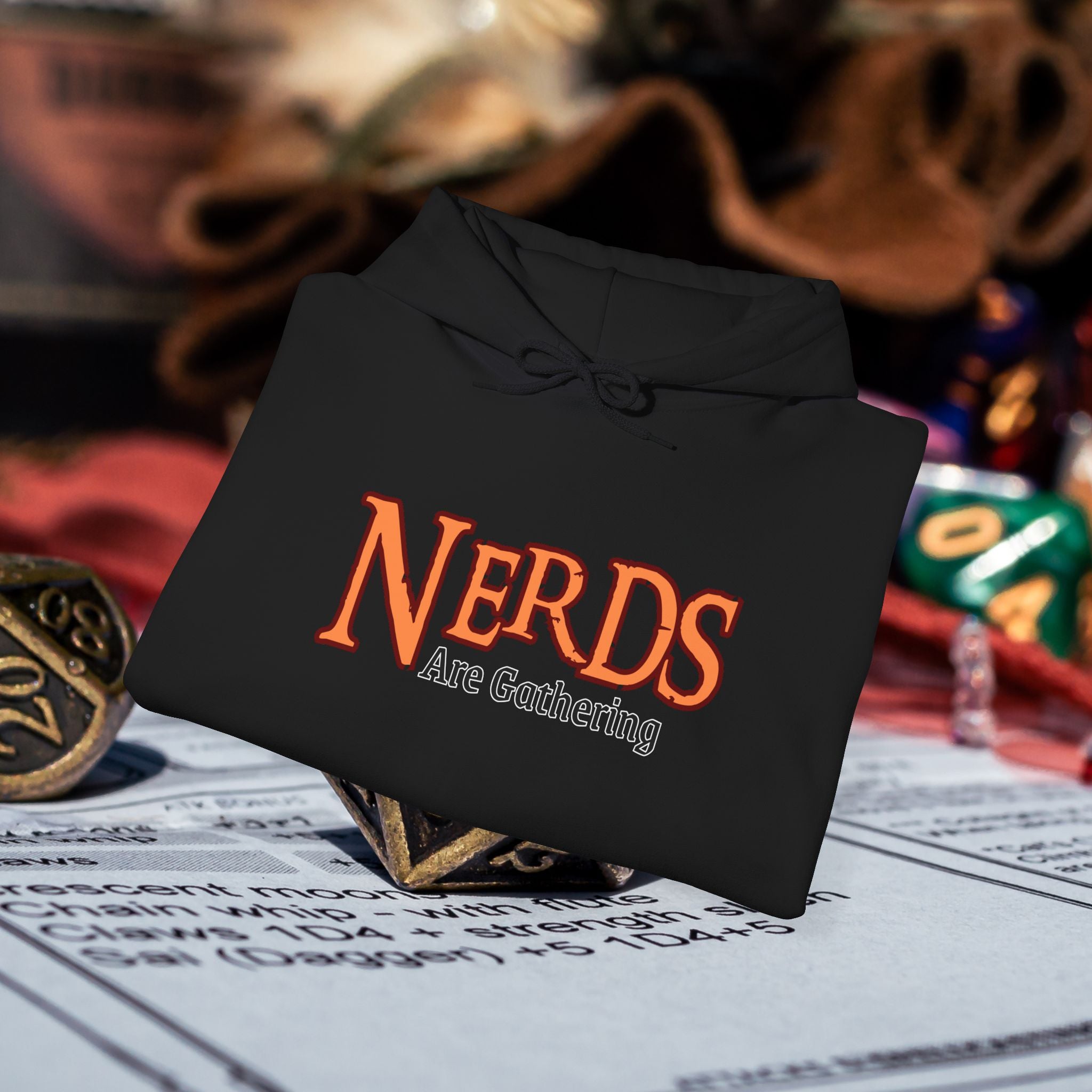 Hoodie — "Nerds Are Gathering" Retro Gamer & Tabletop Hoodie
