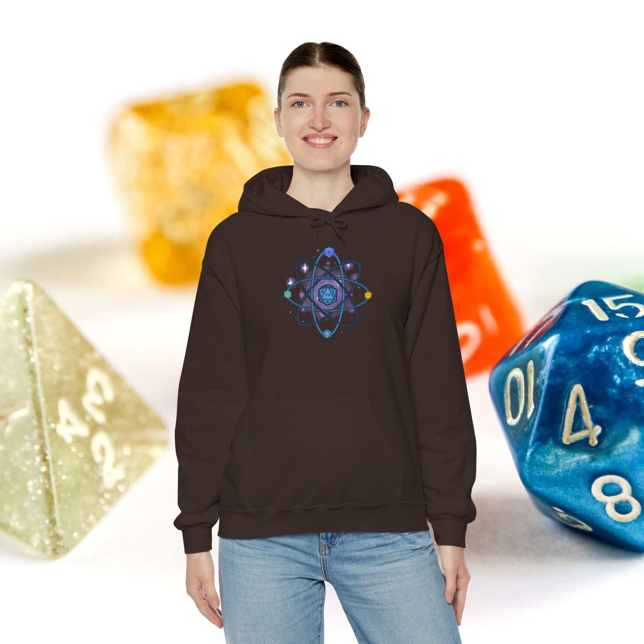 D20 Atom Symbol Hoodie — Geeky D20 RPG Gamer Pullover