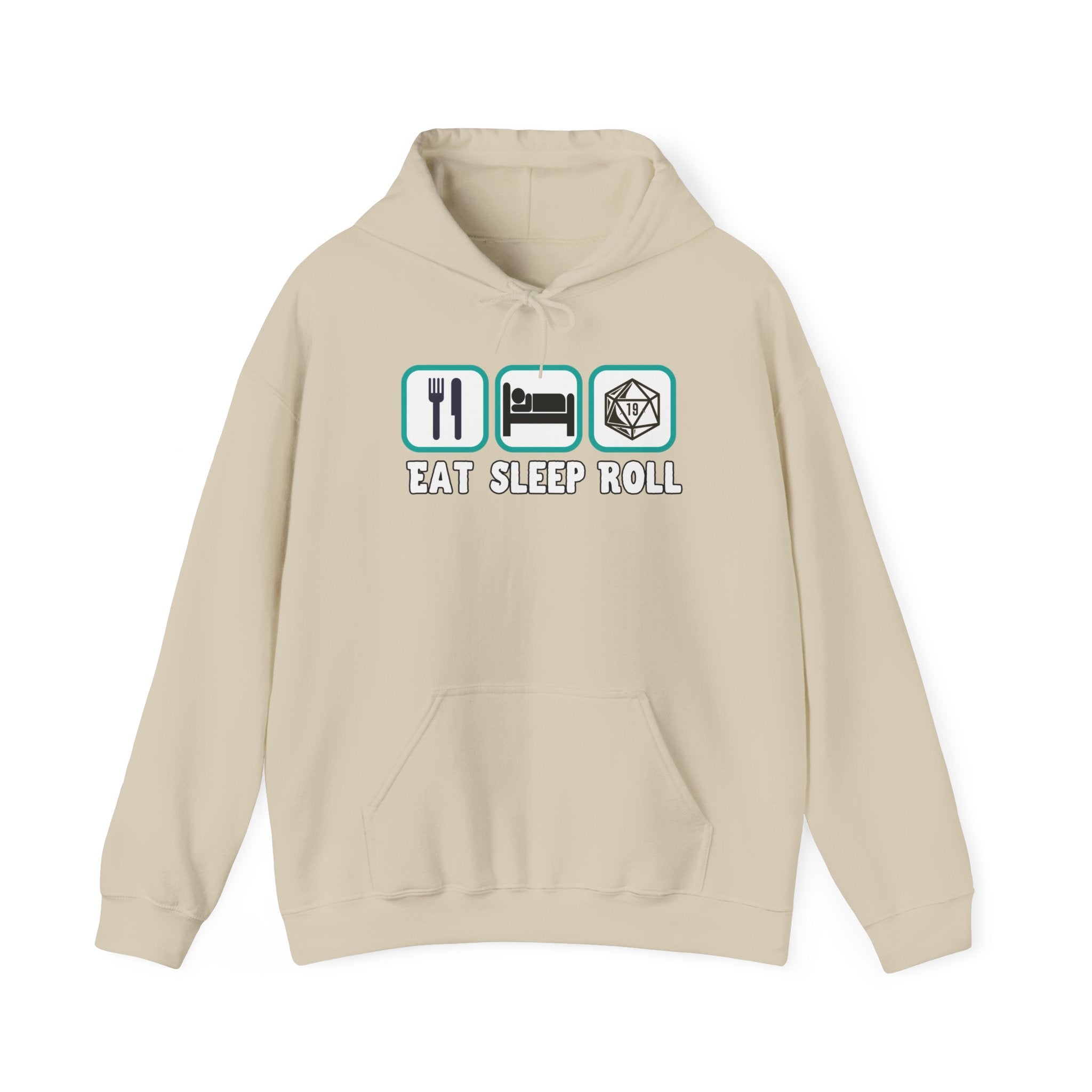 Hoodie — "Eat Sleep Roll" Dice & RPG Gamer Hooded Sweatshirt