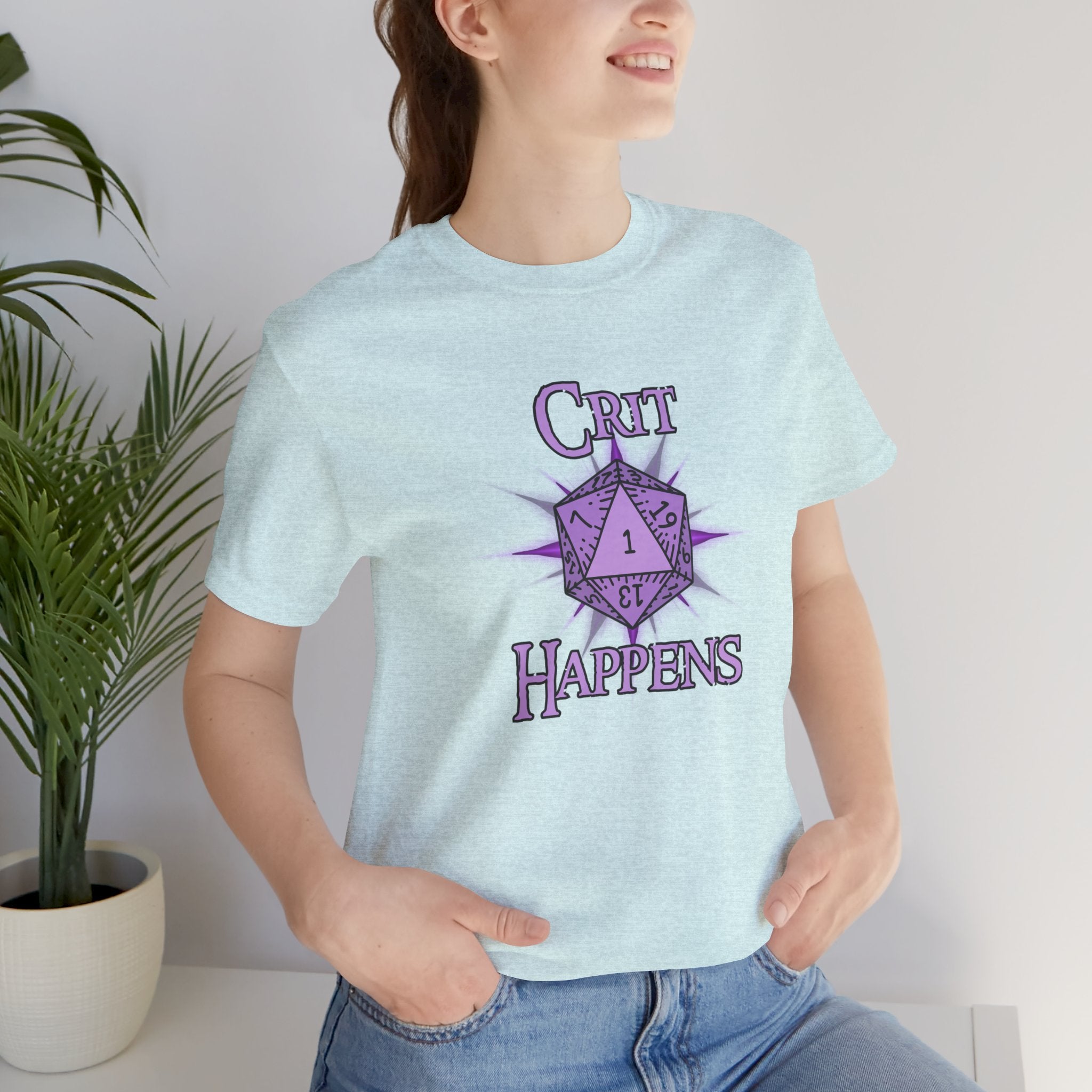 Crit Happens T-Shirt – Funny D&D D20 1 Critical Fail Dice Tee