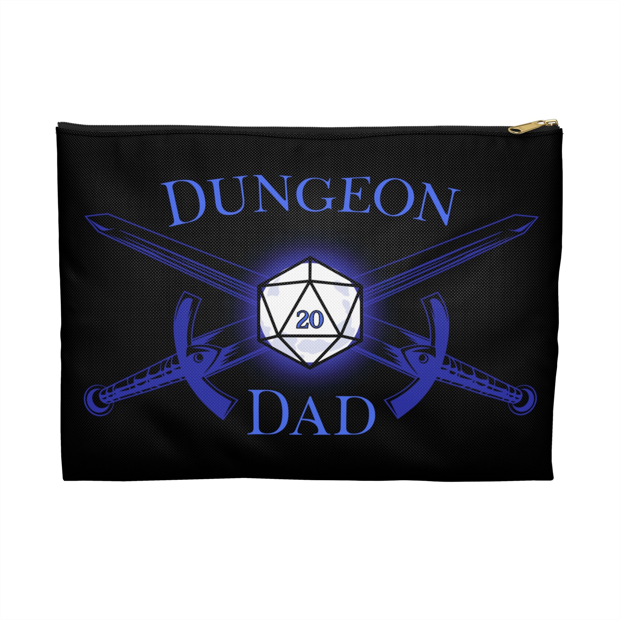Dungeon Dad Dice/Accessory Pouch — D20 Dice & Swords Gamer Gear