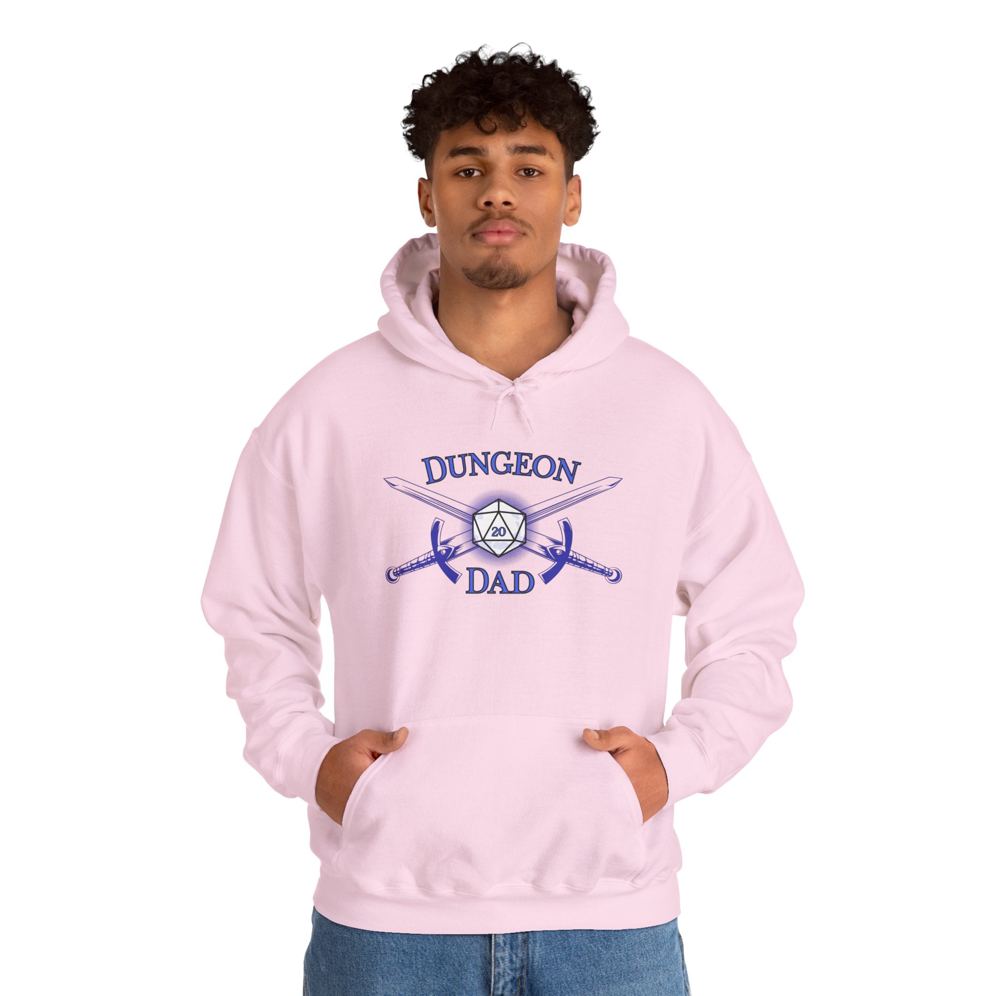 Dungeon Dad Hoodie – RPG Dad Hoodie with Dice & Swords Design