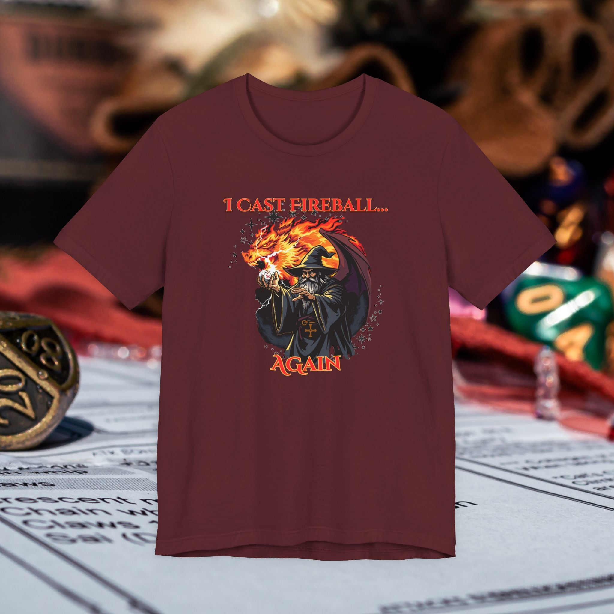 T-Shirt — "I Cast Fireball... Again" D&D Dragon Fantasy RPG Tee