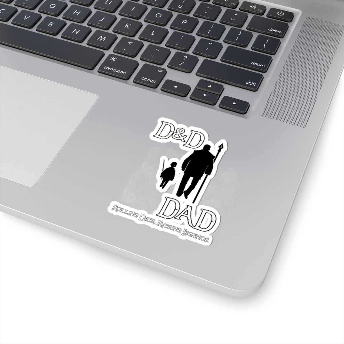 D&D Dad Kiss-Cut Sticker — "Rolling Dice, Raising Legends" Gaming Dad Decal
