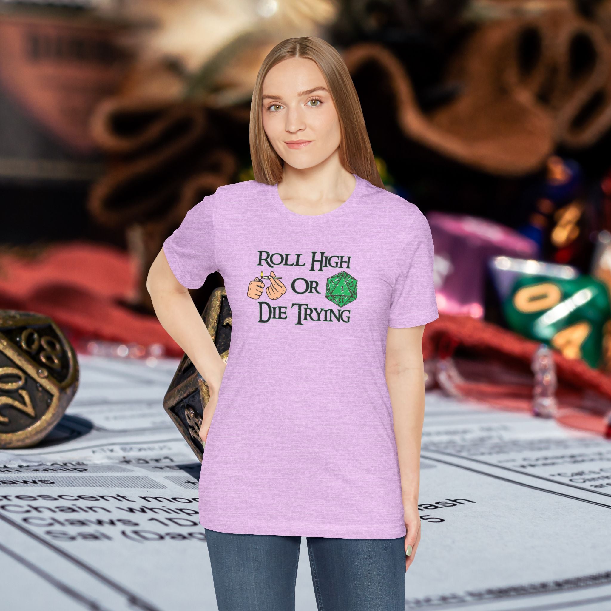 Roll High or Die Trying D20 T-Shirt — RPG Gamer Dice Tee