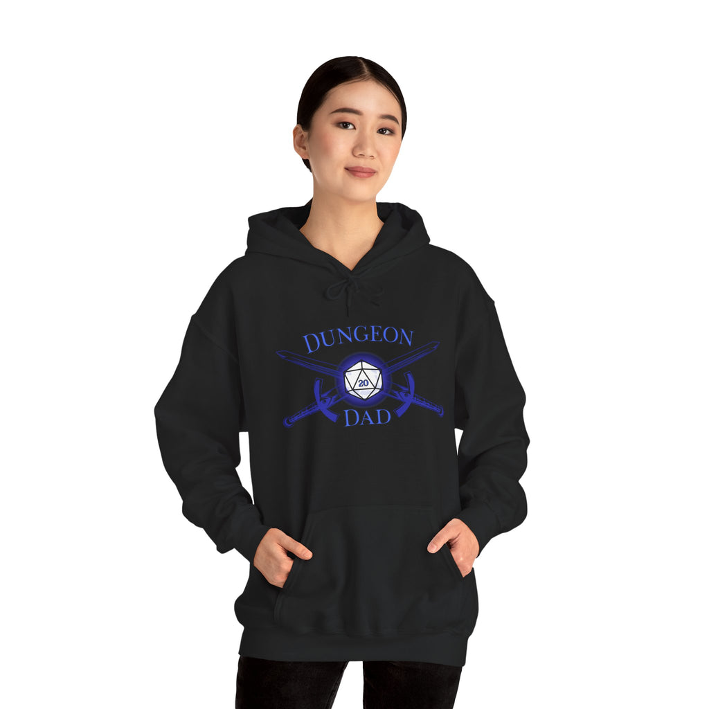 Dungeon Dad Hoodie – RPG Dad Hoodie with Dice & Swords Design