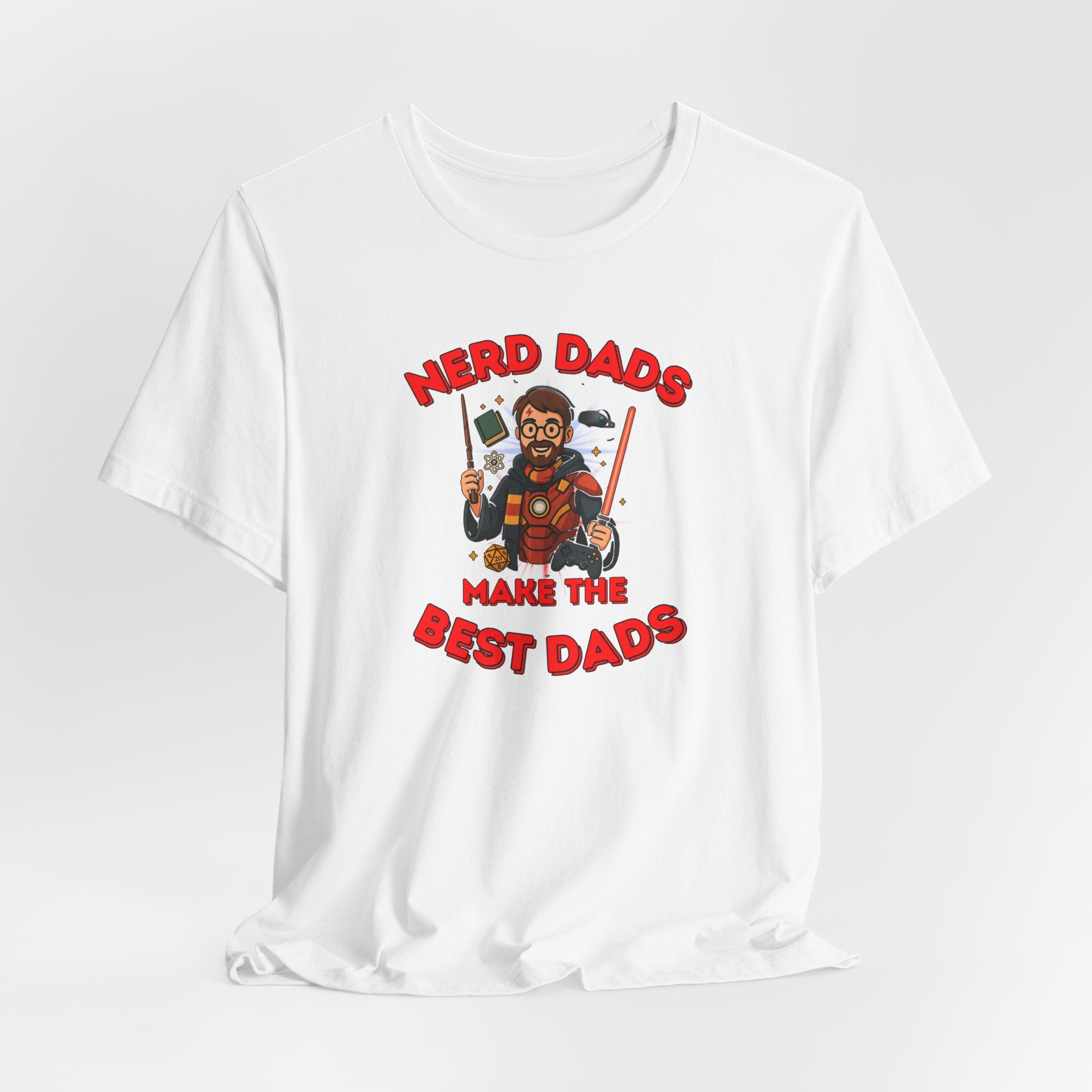 T-Shirt — "Nerd Dads Make The Best Dads" Graphic Tee (Geeky Father’s Day Gift)