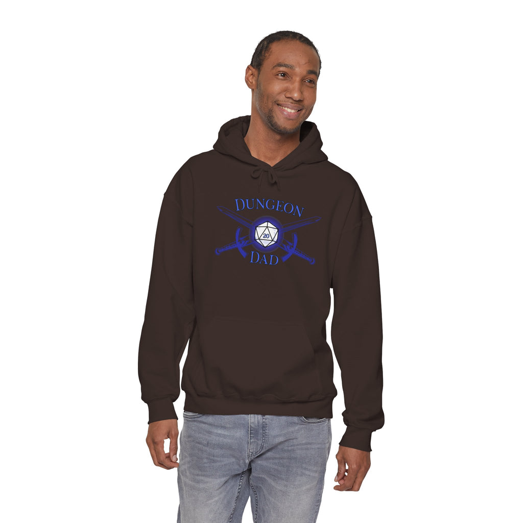 Dungeon Dad Hoodie – RPG Dad Hoodie with Dice & Swords Design