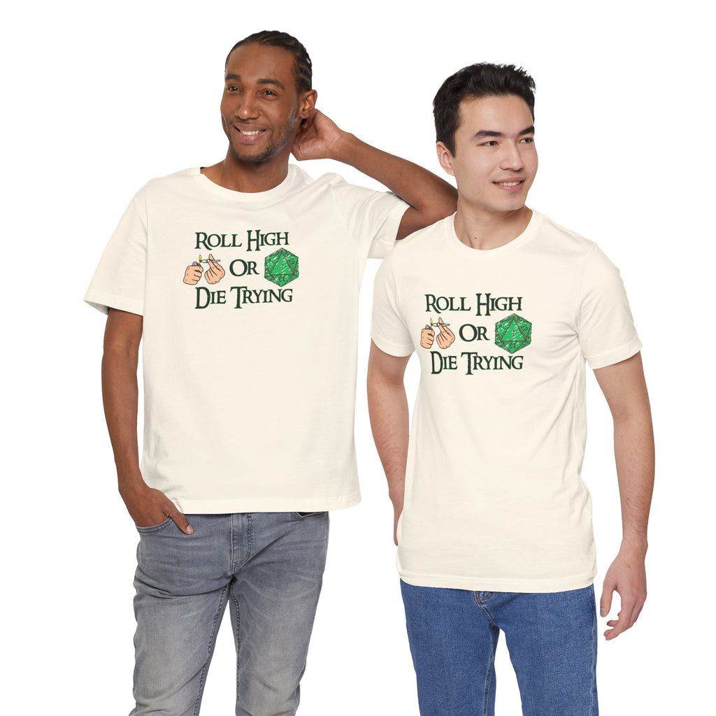 Roll High or Die Trying D20 T-Shirt — RPG Gamer Dice Tee