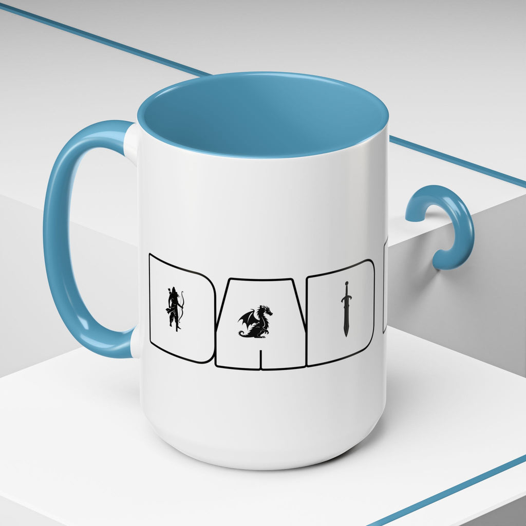 RPG Dad Icon Accent Coffee Mug — Dad Tabletop Gaming 15oz