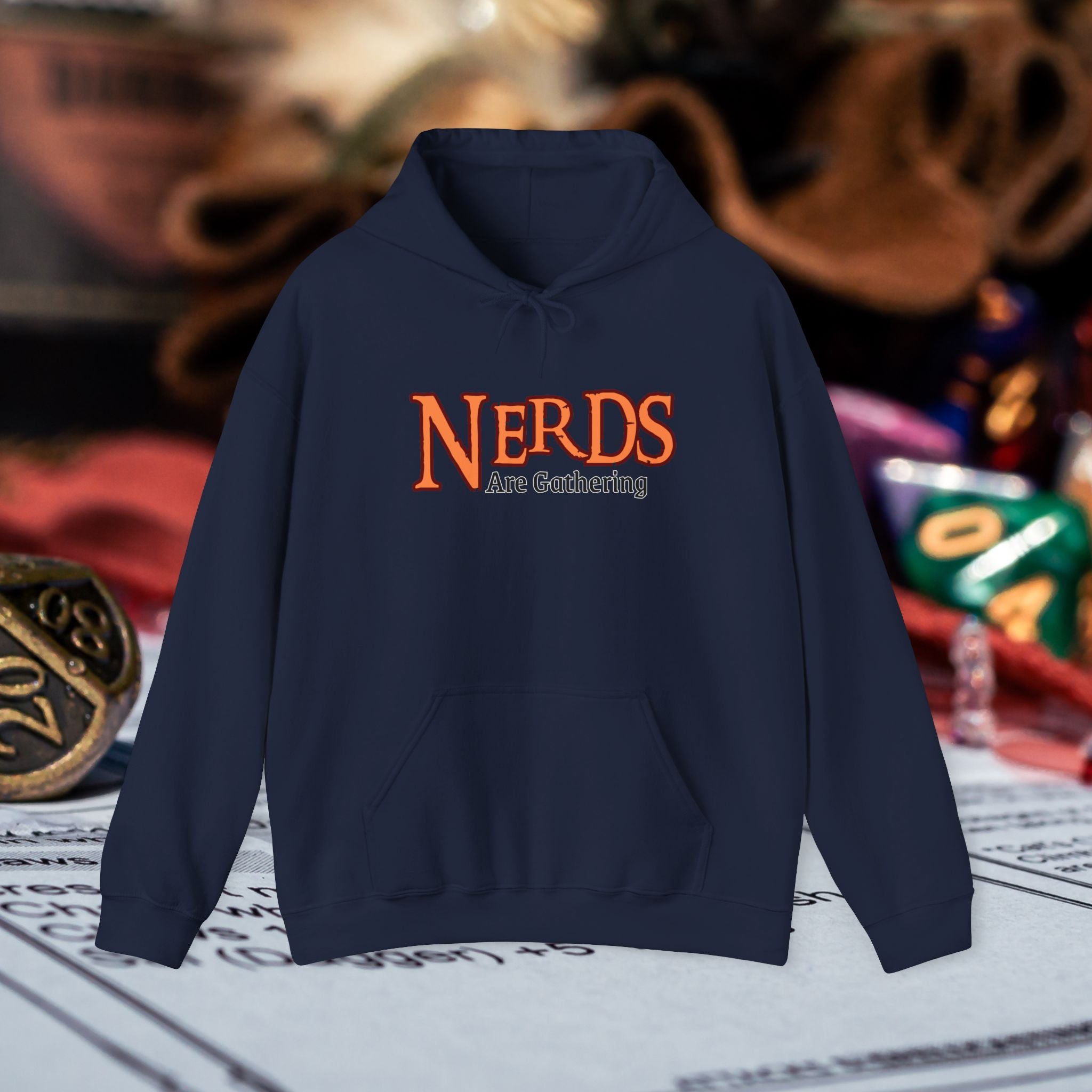 Hoodie — "Nerds Are Gathering" Retro Gamer & Tabletop Hoodie