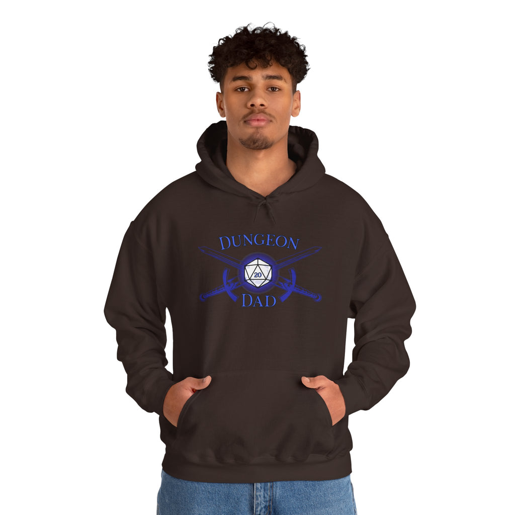 Dungeon Dad Hoodie – RPG Dad Hoodie with Dice & Swords Design