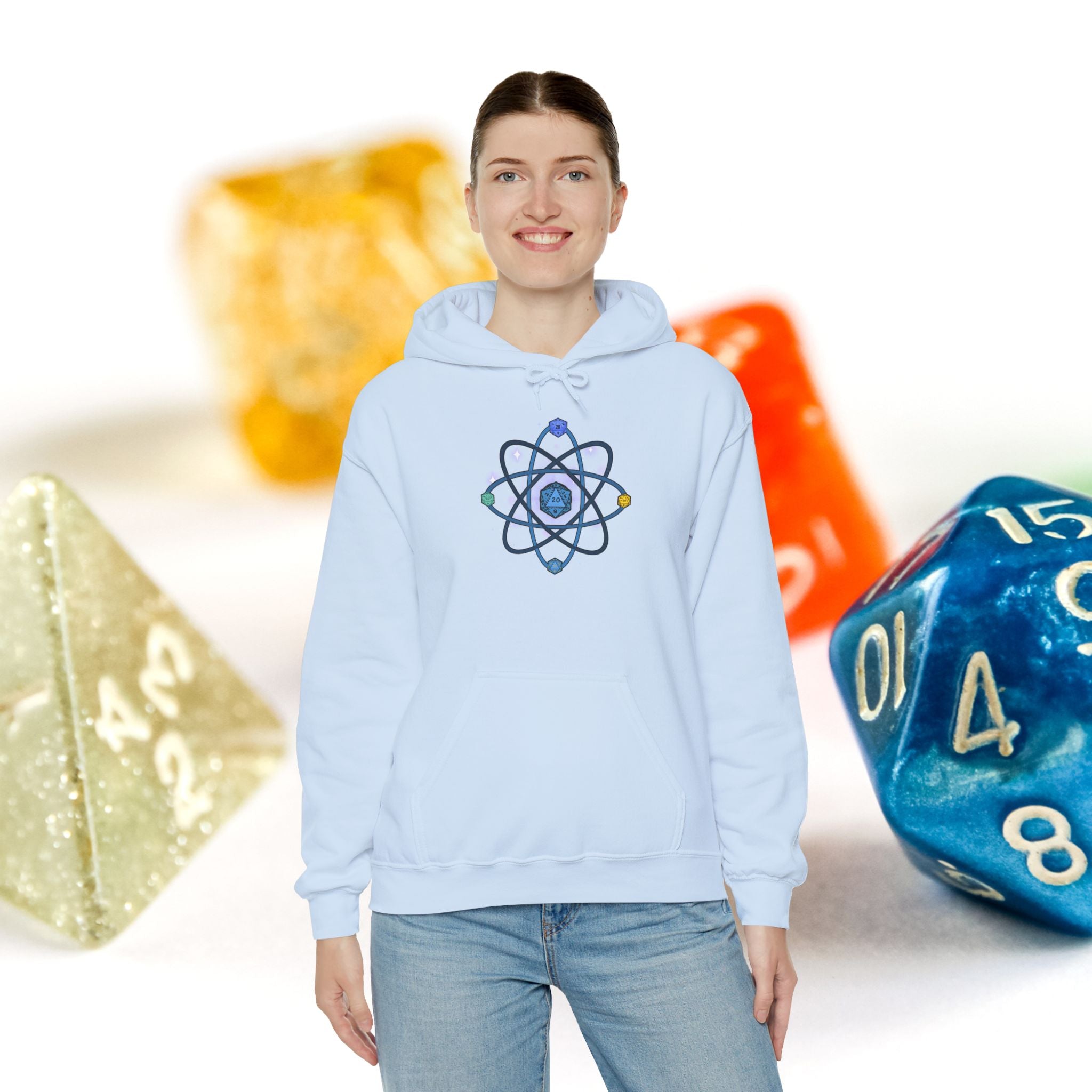 D20 Atom Symbol Hoodie — Geeky D20 RPG Gamer Pullover