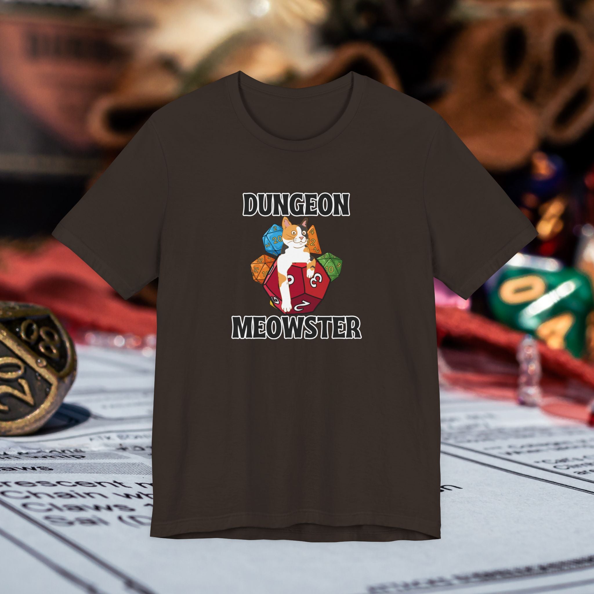 Dungeon Meowster T-Shirt — Funny Cat D&D Gamer Tee