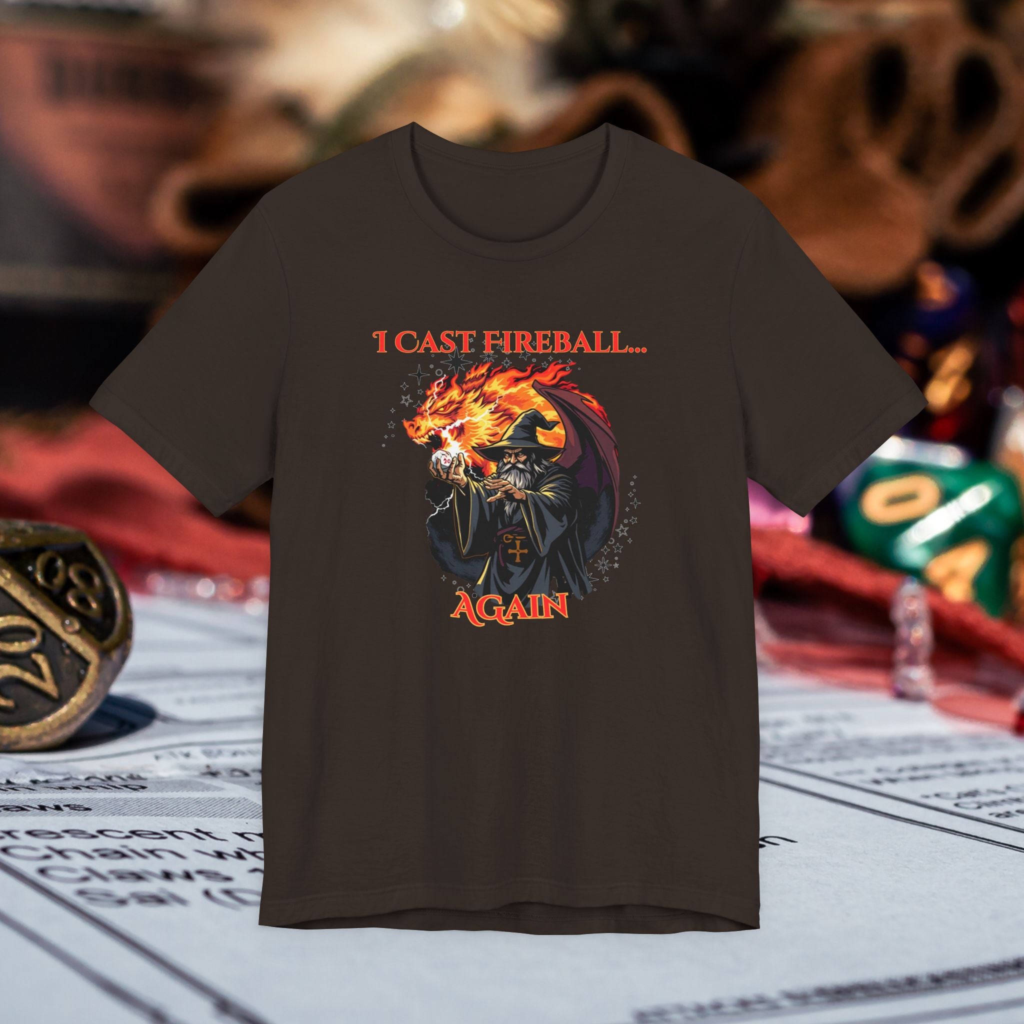 T-Shirt — "I Cast Fireball... Again" D&D Dragon Fantasy RPG Tee