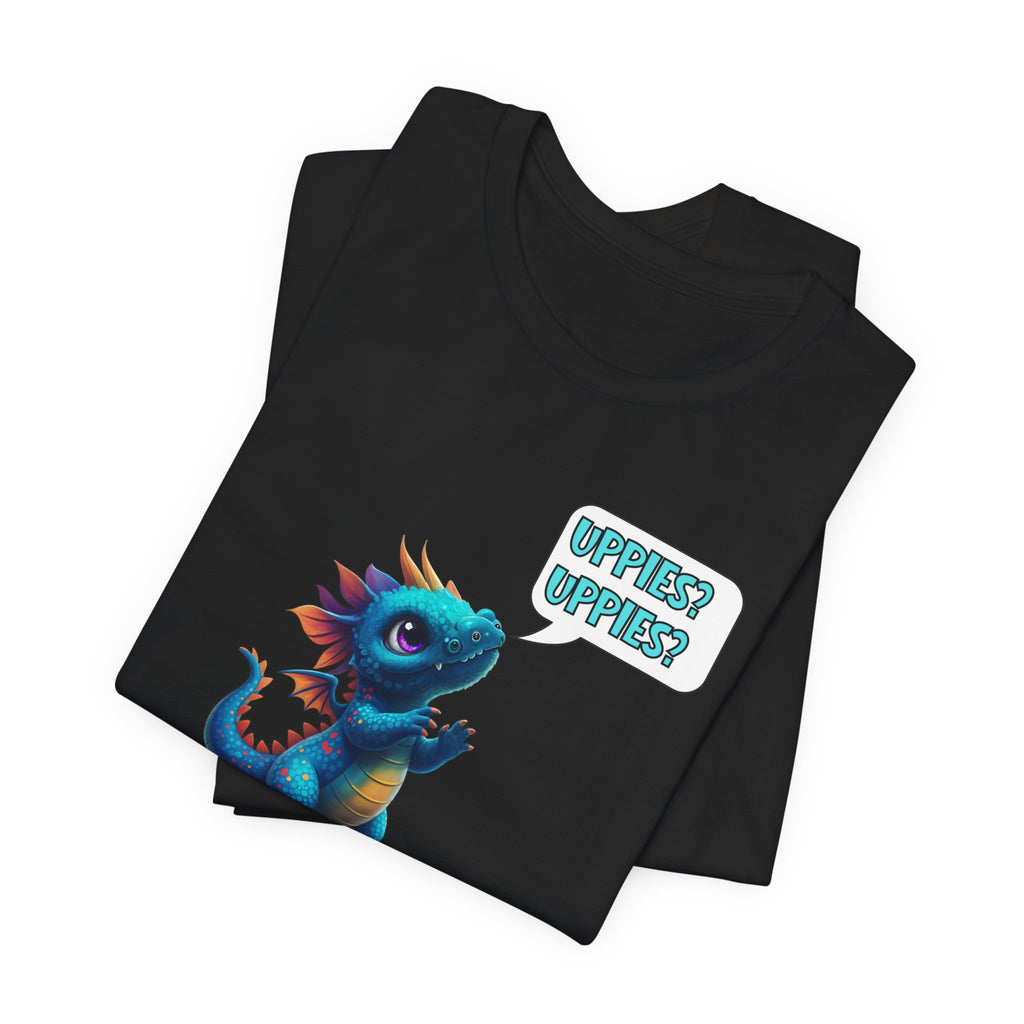 Baby Blue Dragon T‑Shirt — Cute 'Uppies? Uppies?' Fantasy Gamer Tee