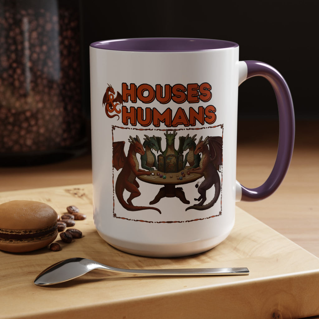 Houses & Humans Coffee Mug — Fantasy RPG D20 Gaming Accent Mug (15oz)