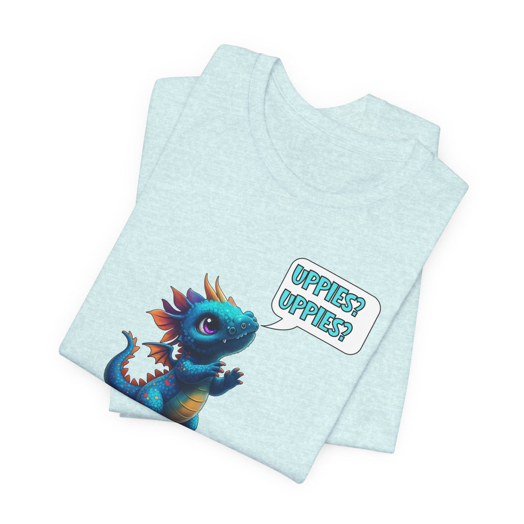 Baby Blue Dragon T‑Shirt — Cute 'Uppies? Uppies?' Fantasy Gamer Tee