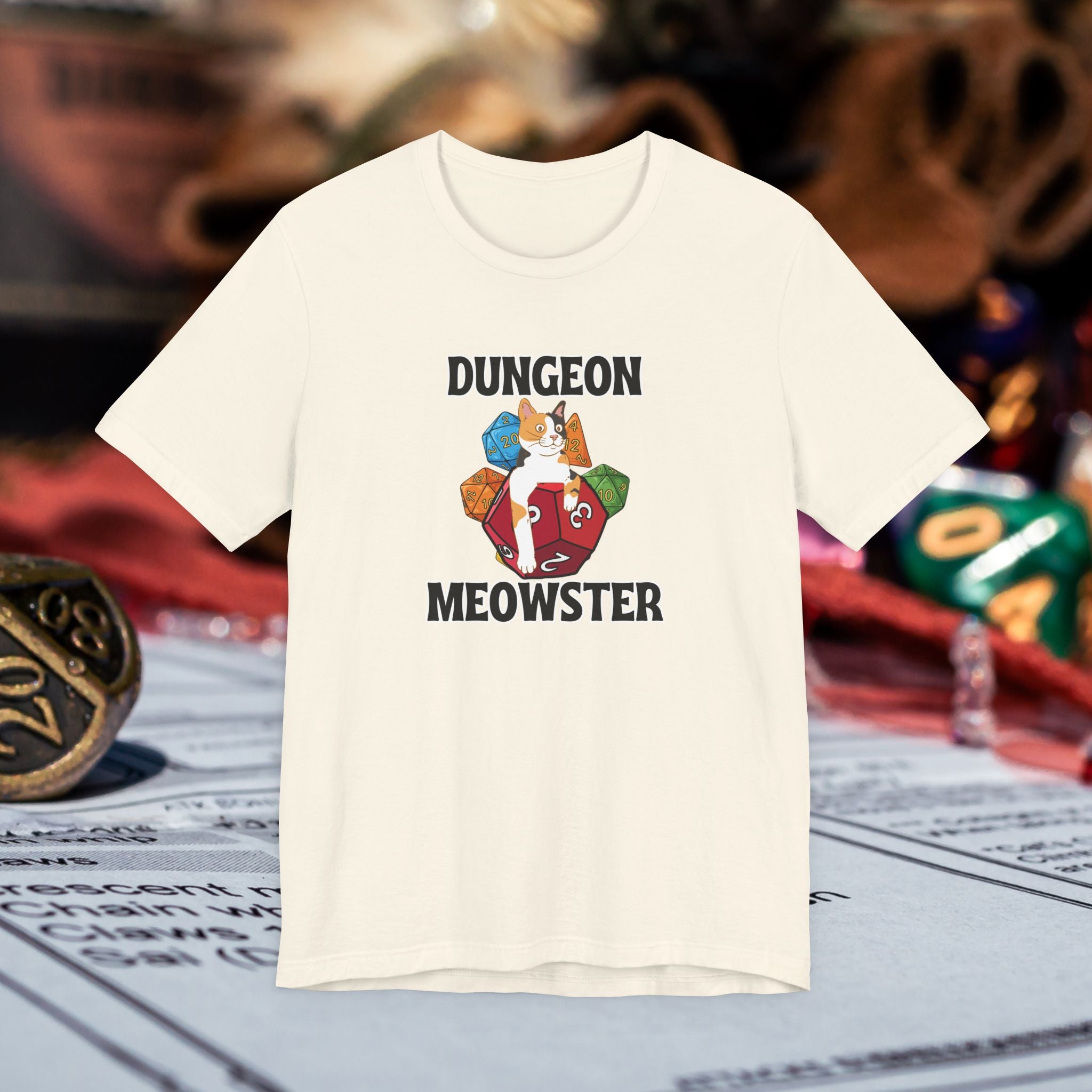 Dungeon Meowster T-Shirt — Funny Cat D&D Gamer Tee