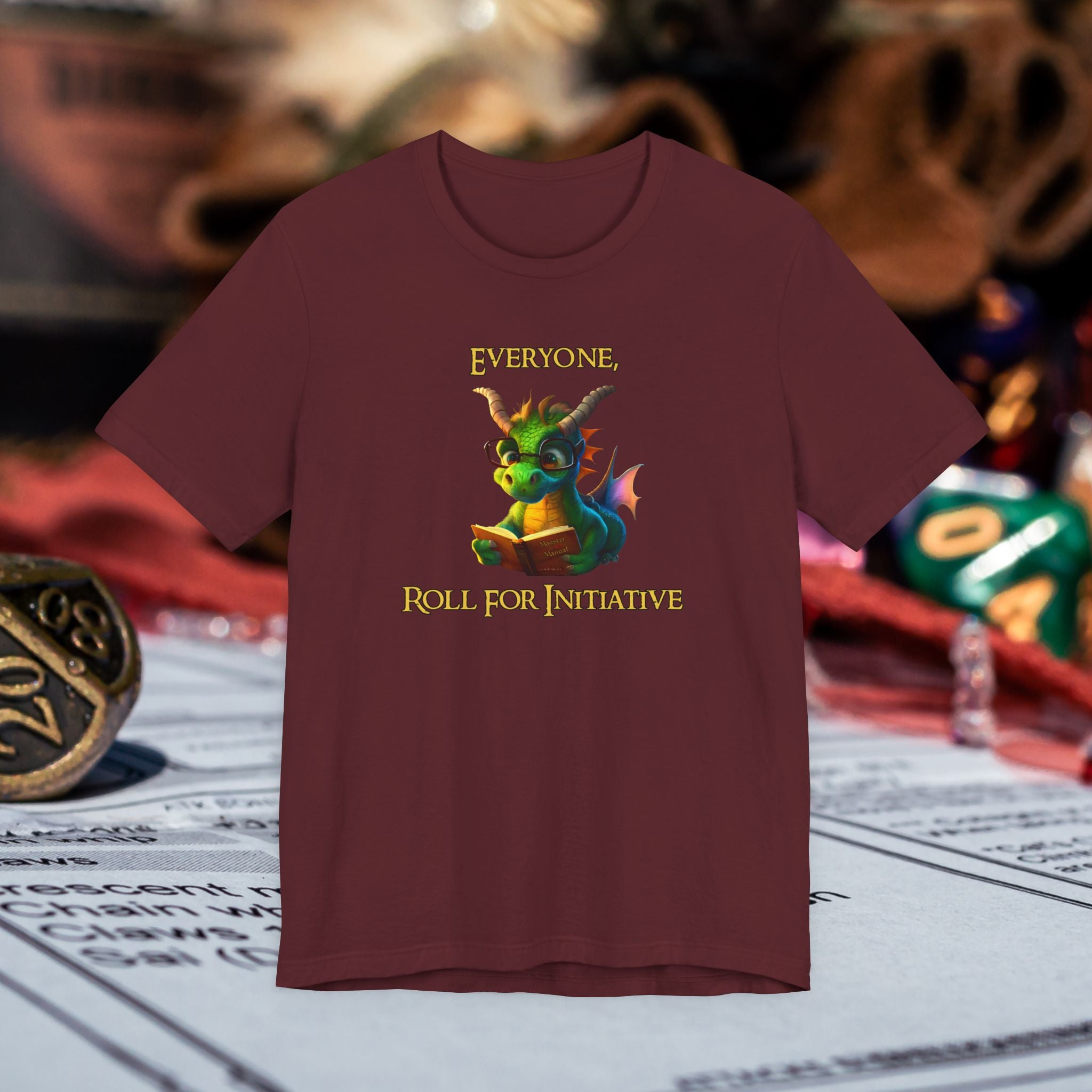 Roll for Initiative Dragon T-Shirt — Cute Fantasy RPG Tee