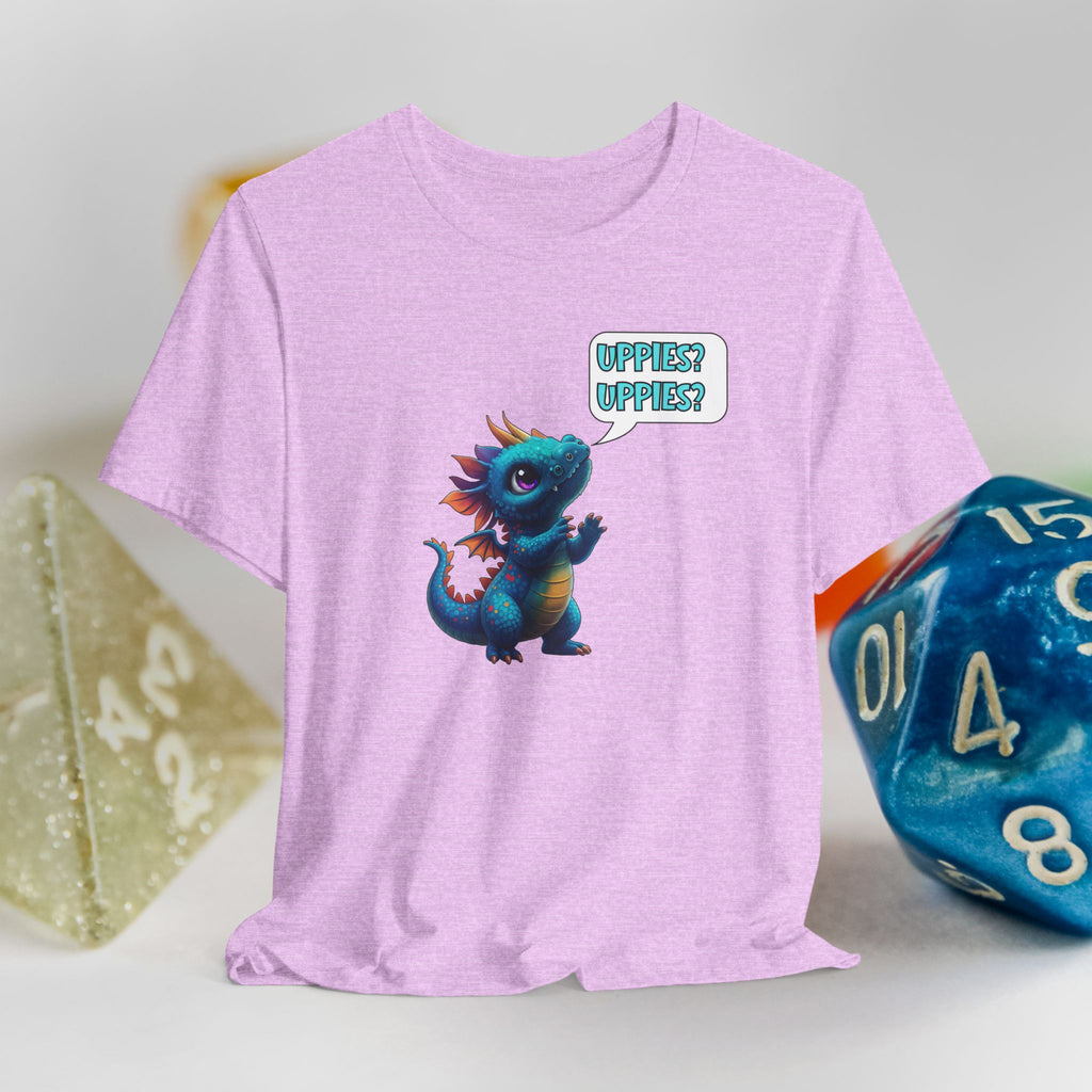 Baby Blue Dragon T‑Shirt — Cute 'Uppies? Uppies?' Fantasy Gamer Tee