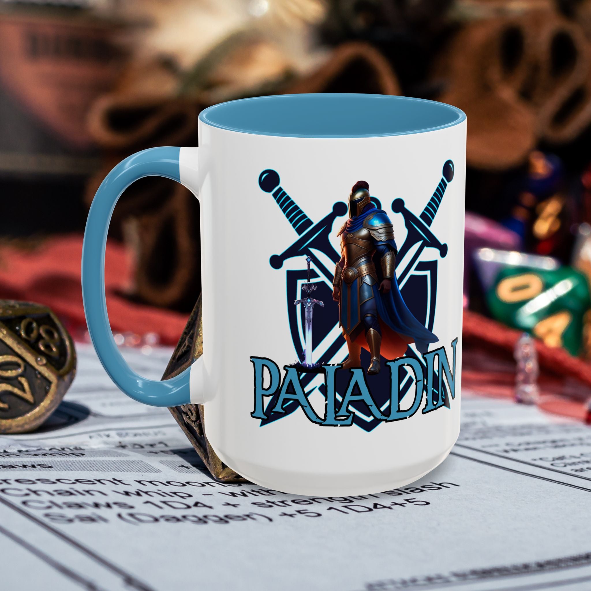 Paladin Coffee Mug – RPG Paladin D&D Design (15oz Accent)