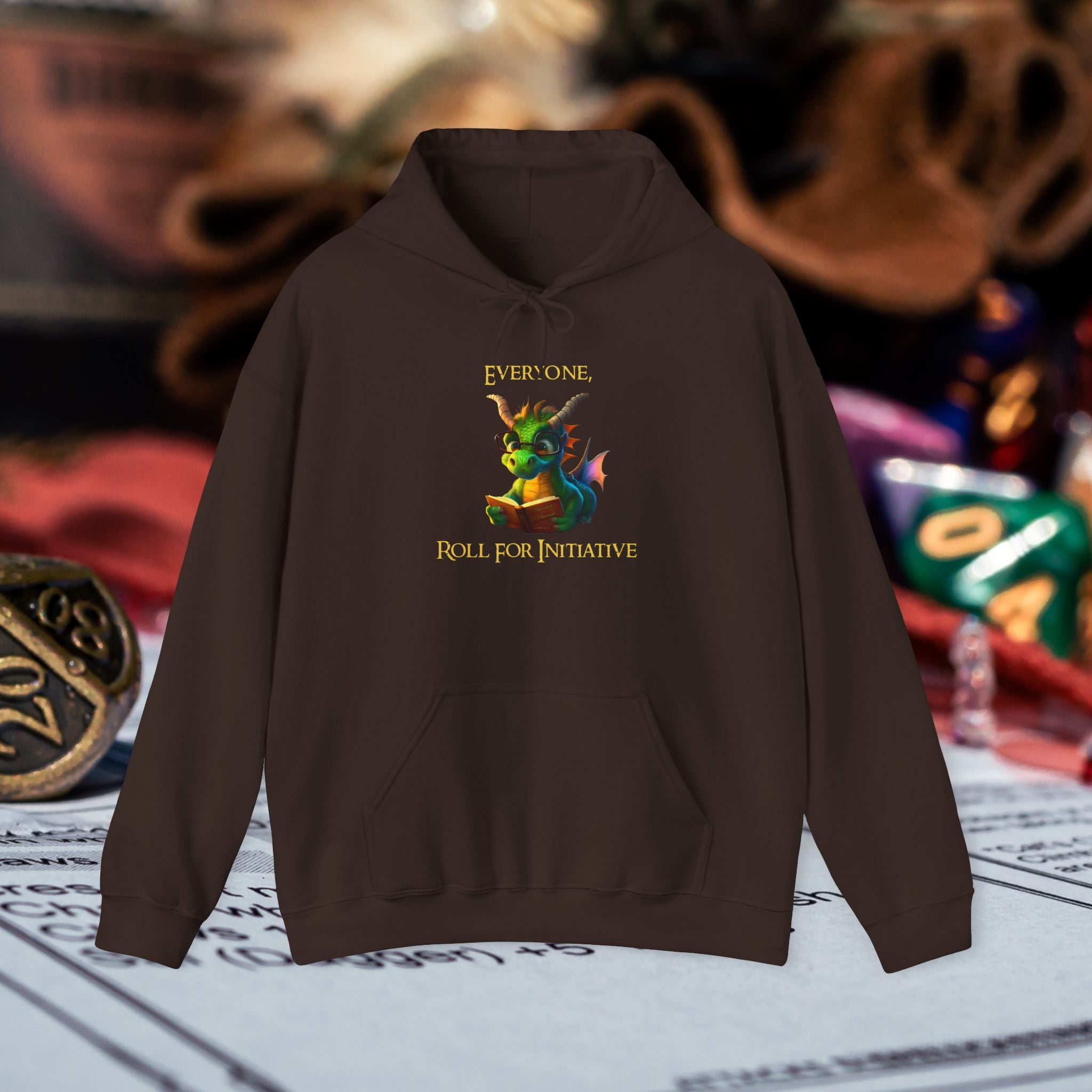Hoodie — “Everyone Roll for Initiative” Fantasy RPG Dragon Hoodie
