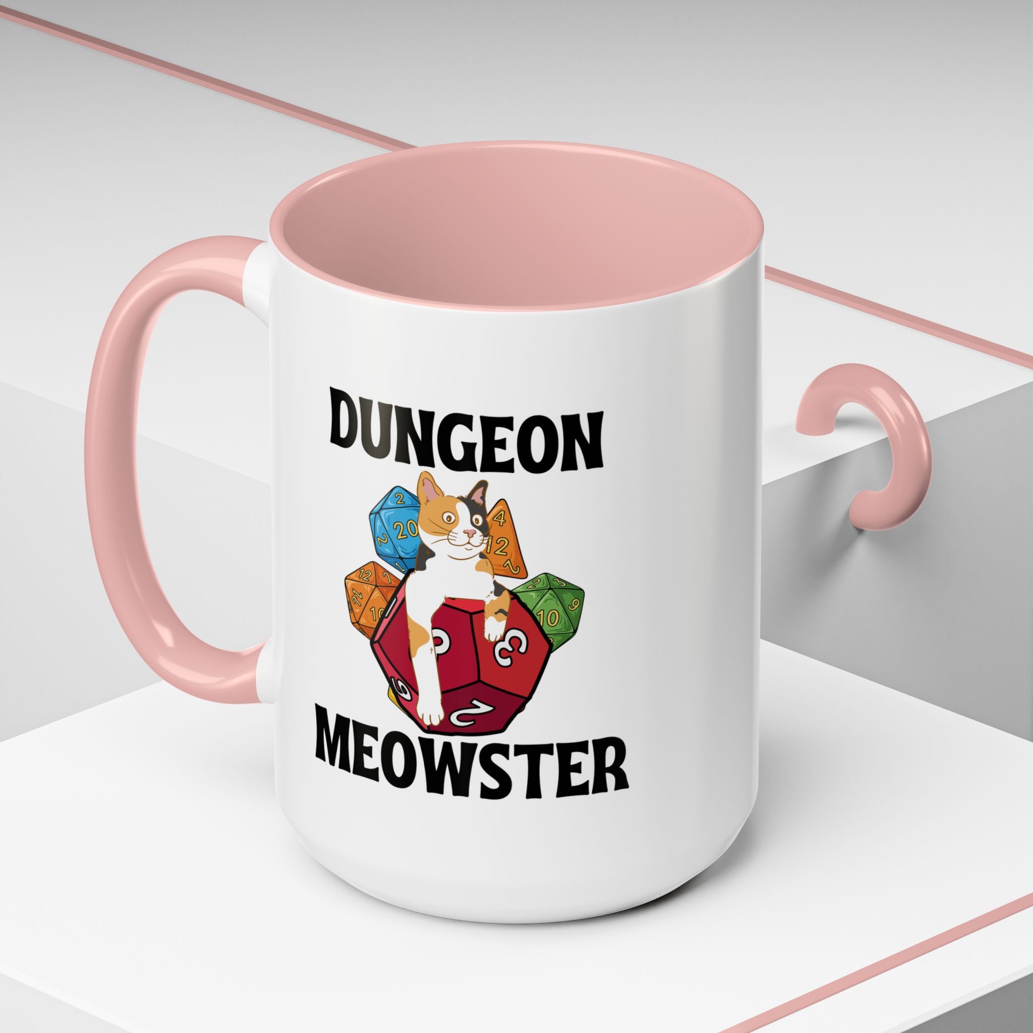 Dungeon Meowster Coffee Mug – Dungeons & Dragons Cat Gamer Gift (15oz Accent Mug)