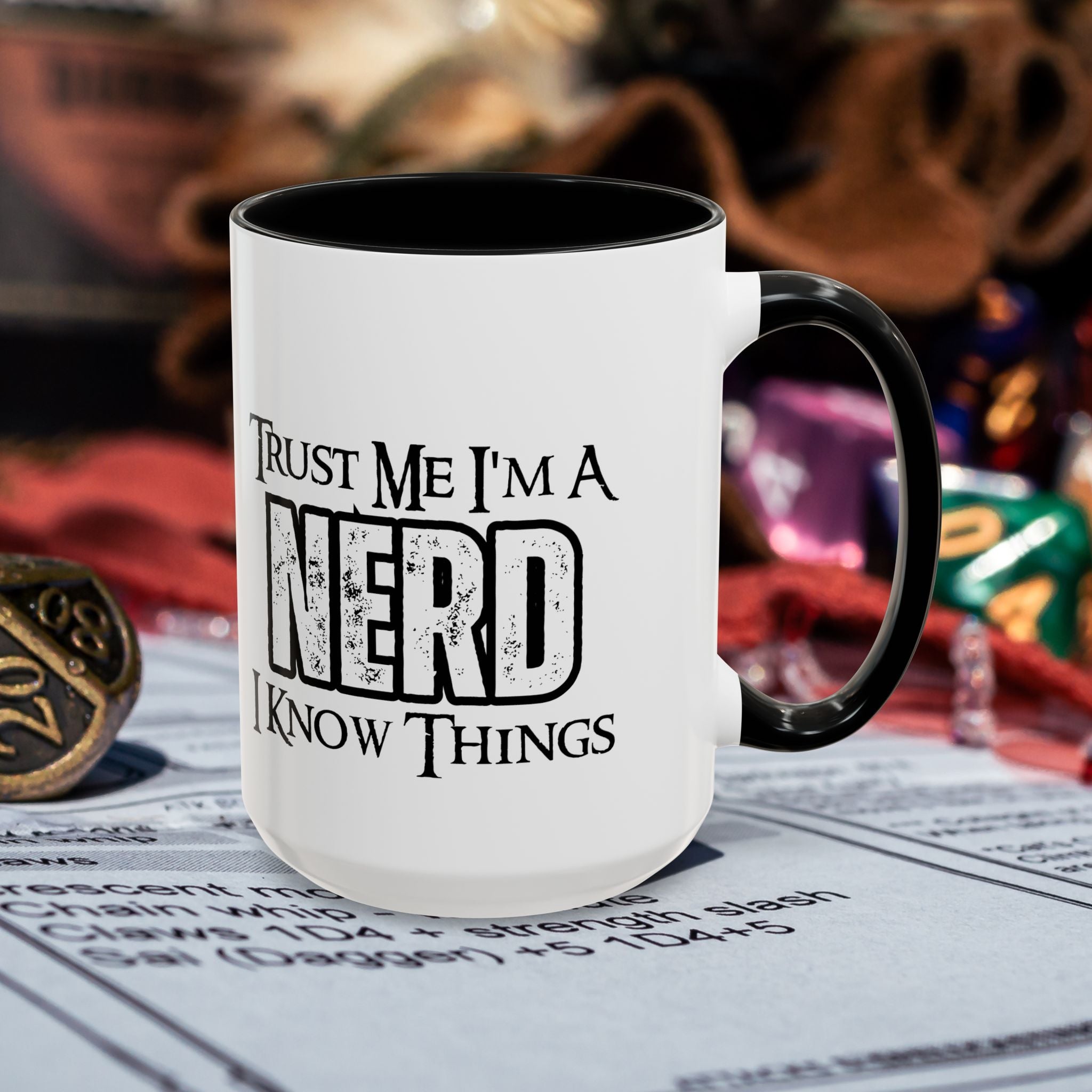 Trust Me I’m a Nerd Coffee Mug — Funny Dungeons & Dragons Gamer Gift (15oz)