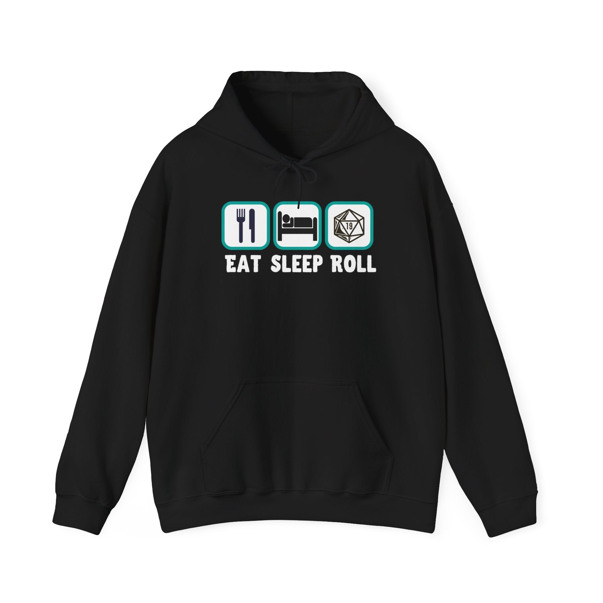 Hoodie — "Eat Sleep Roll" Dice & RPG Gamer Hooded Sweatshirt