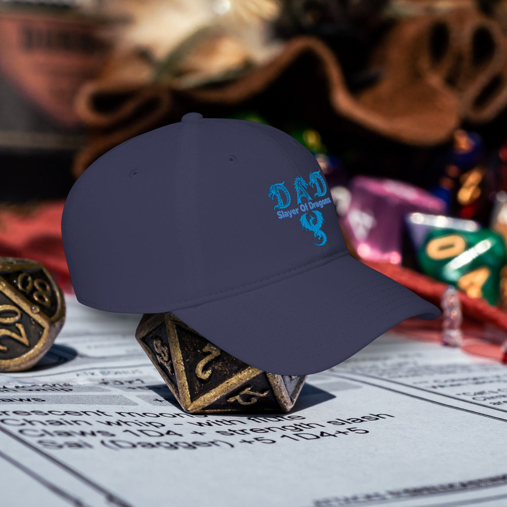 Dad Slayer Of Dragons Low Profile Baseball Cap - D&D Dad Gift