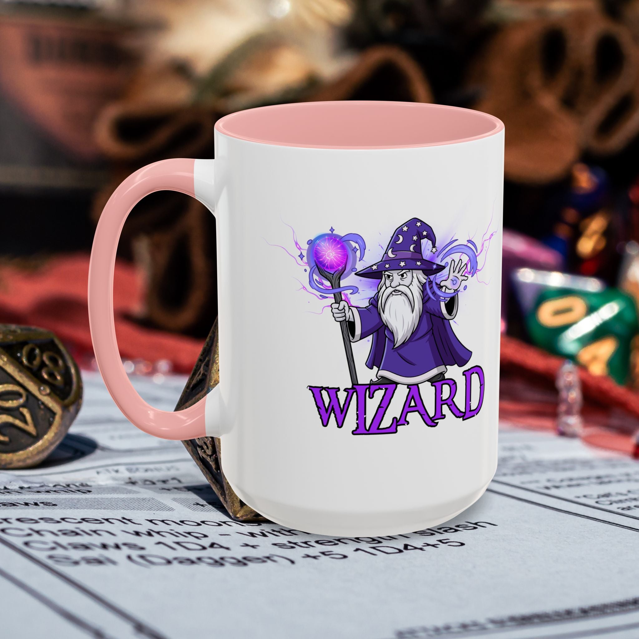 Wizard Coffee Mug — D&D Wizard Design Accent Mug (15oz)