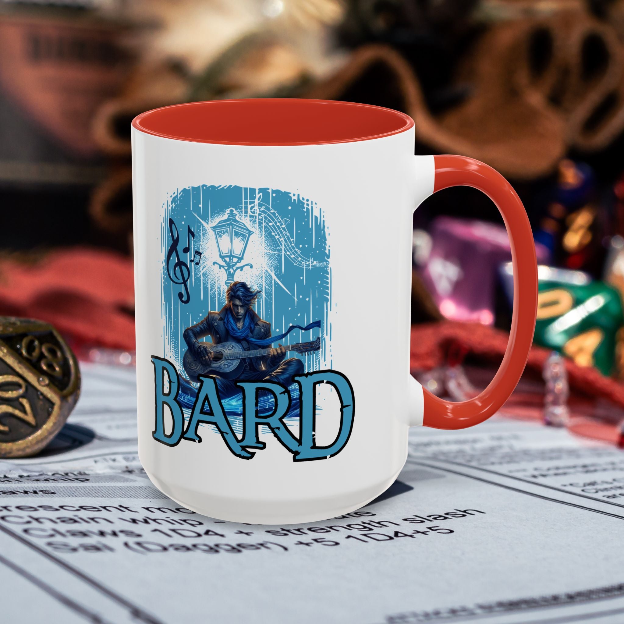 Bard Coffee Mug – D&D Bard RPG Musician Design (15 oz)