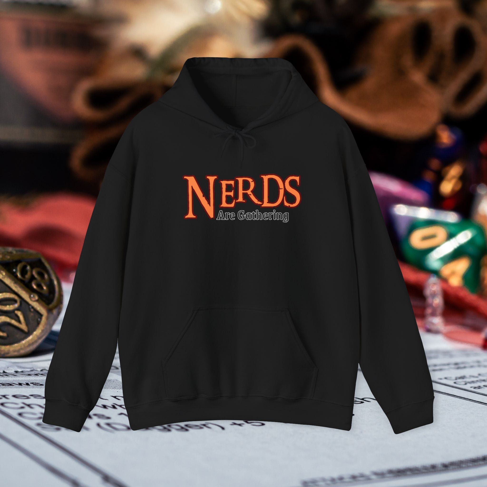 Hoodie — "Nerds Are Gathering" Retro Gamer & Tabletop Hoodie