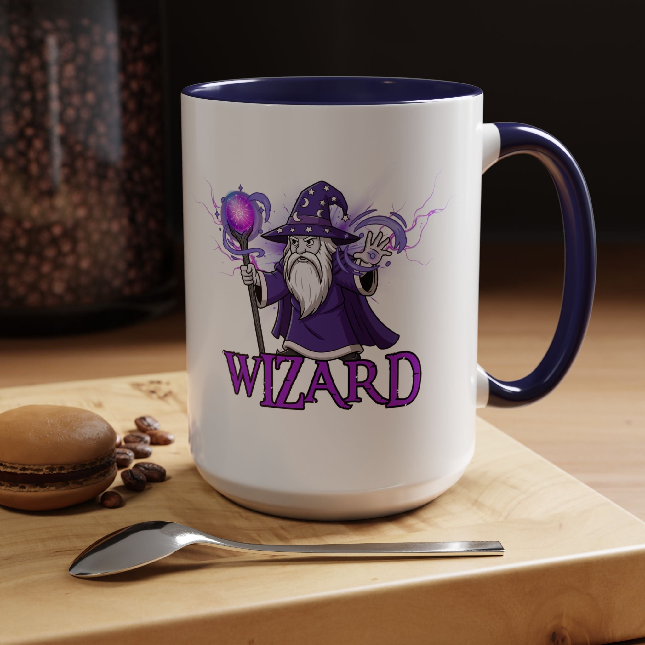 Wizard Coffee Mug — D&D Wizard Design Accent Mug (15oz)