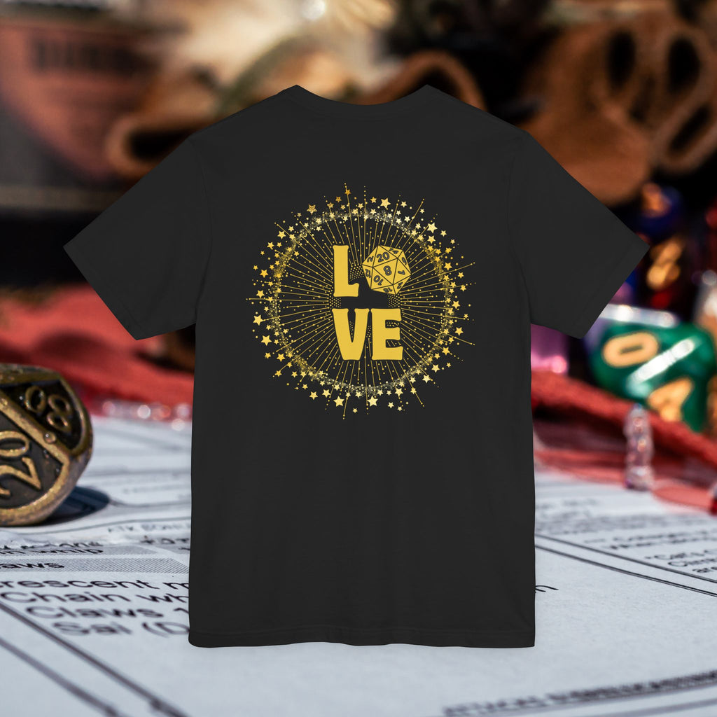 Love D20 T-Shirt — RPG Gamer Dice Love Tee